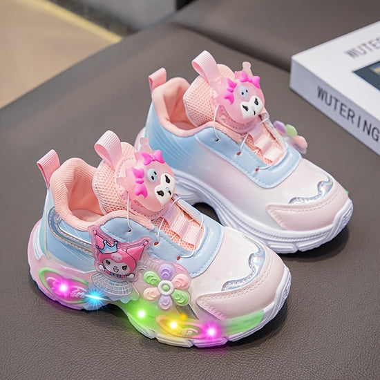 Glow Bow Sneakers Cute Comfy  Lit for Kids