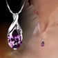 Retro Bling Bling Elegant Style Pendant Necklace For Women Teardrop Artificial Crystal Amethyst Necklace Jewelry For Anniversary Gift