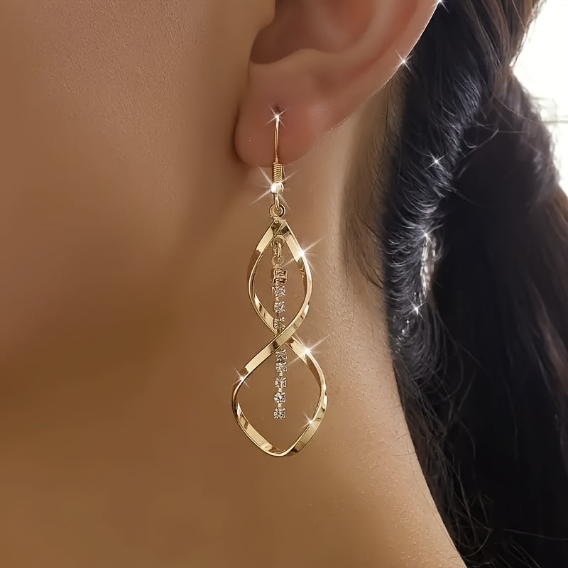 Elegant Eternal Love Teardrop Dangle Earrings for Women  GoldTone Alloy Iron Hook Daily Occasion Jewelry Everyday Earrings  Teardrop Dangle Earrings  Dangle Earring