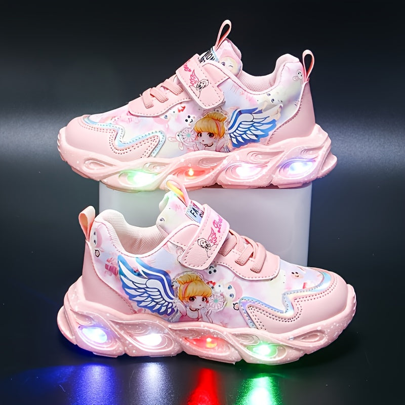 Glitter LightUp Cute Running Shoes for Little Girls